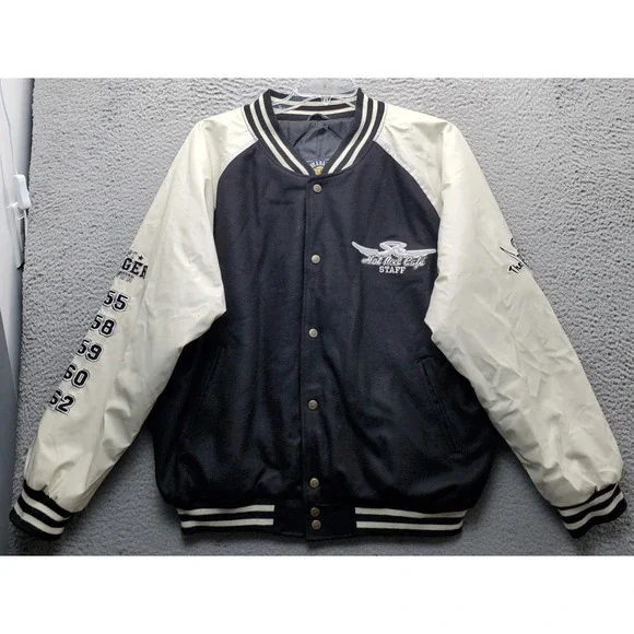 Steve & Barry's Bomber Varsity Jacket Men XL Multicolor Athletic Fit Snap Button - Picture 1 of 15